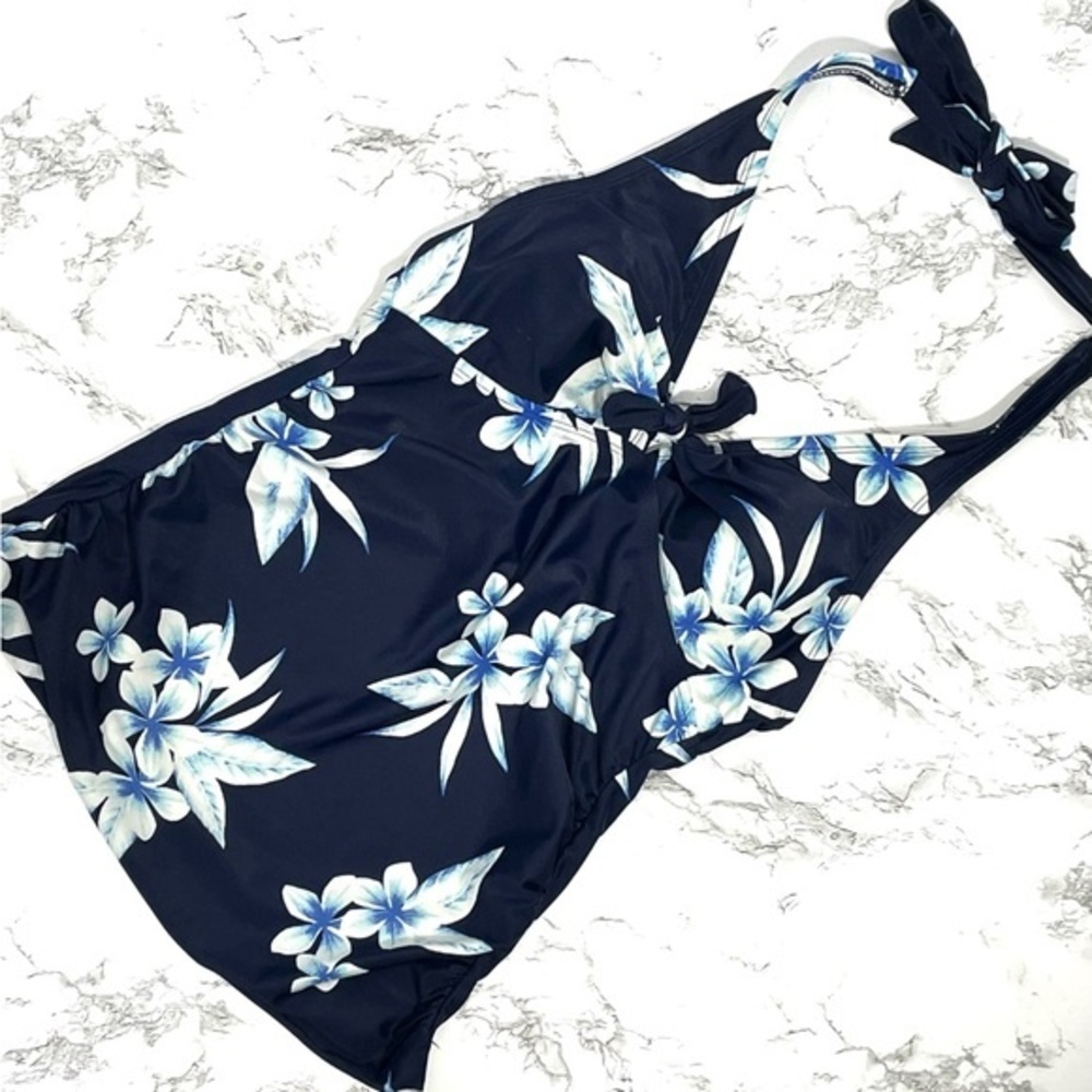 Kona Sol tankini top one blue floral ladies